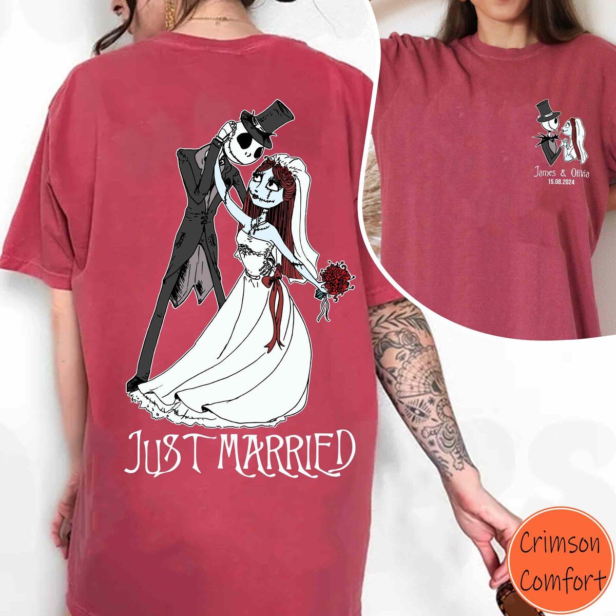 Disney Jack and Sally Couple Shirt Personalized Halloween Tee