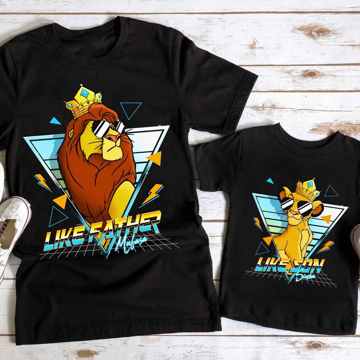 Disney Lion King Mufasa Simba Father's Day Shirt Matching Dad Son