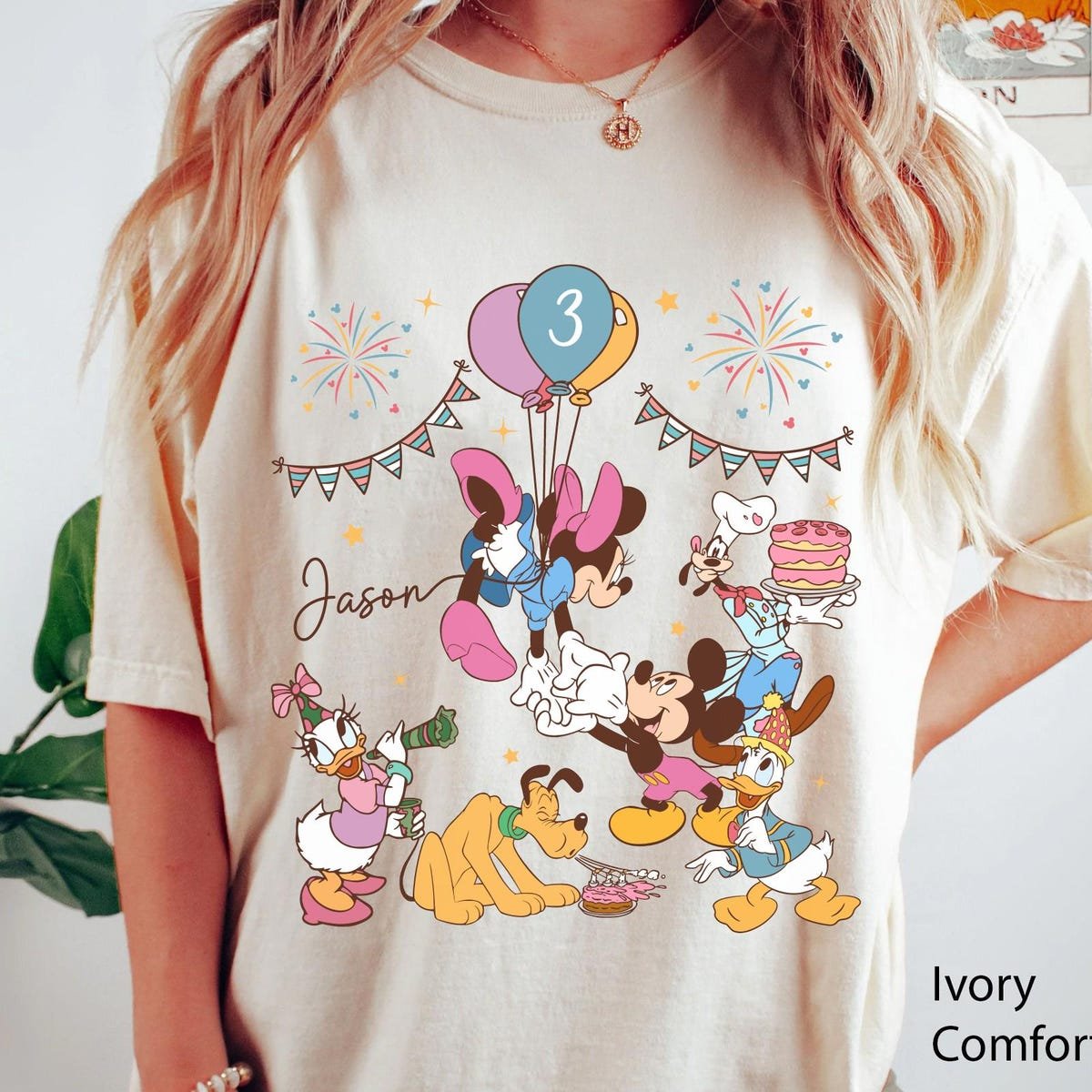 Disney Mickey Friends Birthday Shirt Family Matching Tee