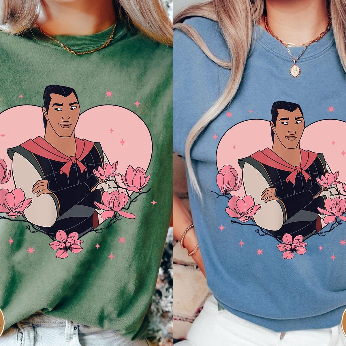 Disney Mulan Valentine's Day Shirt Li Shang Heart Logo T-Shirt Gift