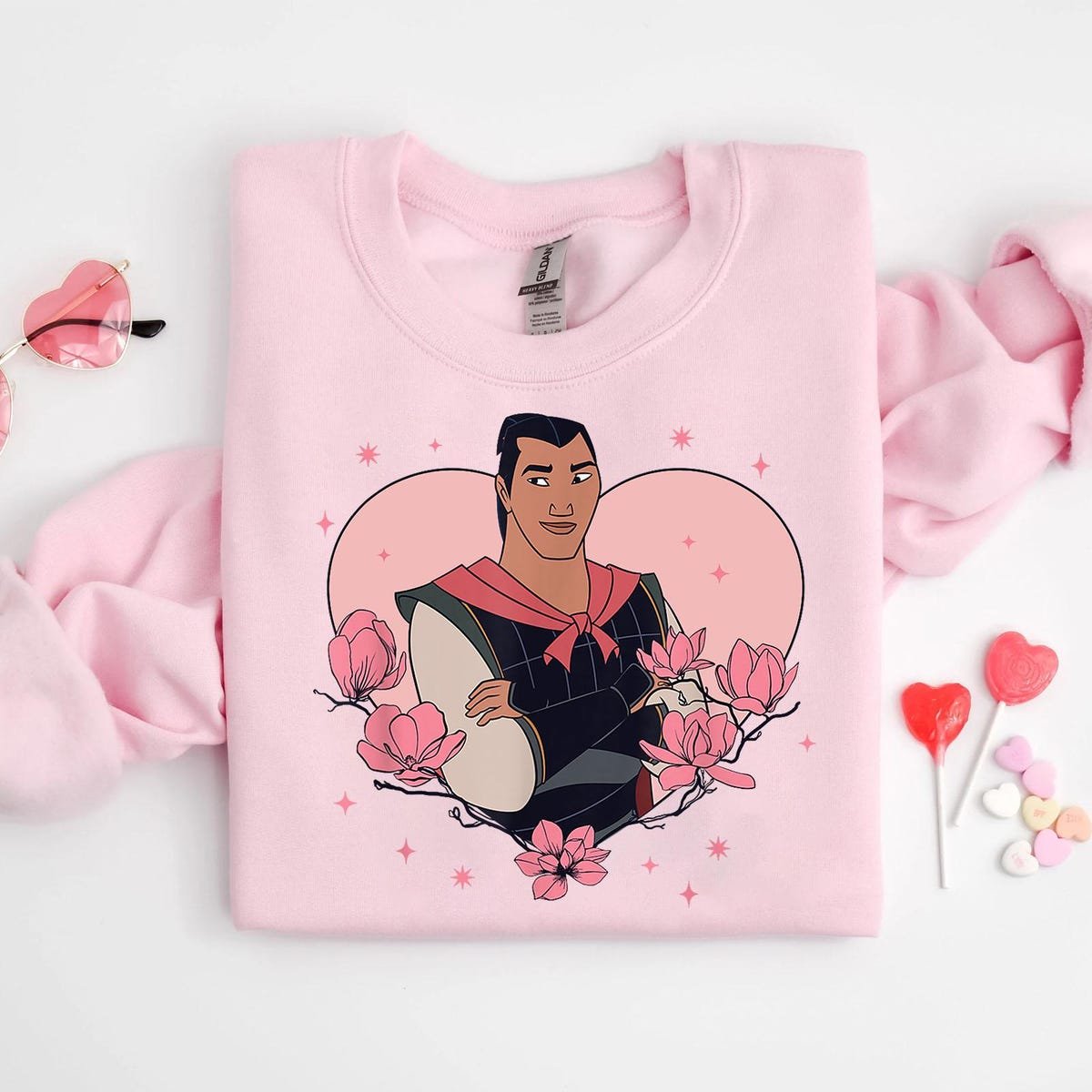 Disney Mulan Valentine's Day Shirt Li Shang Heart Logo T-Shirt Gift