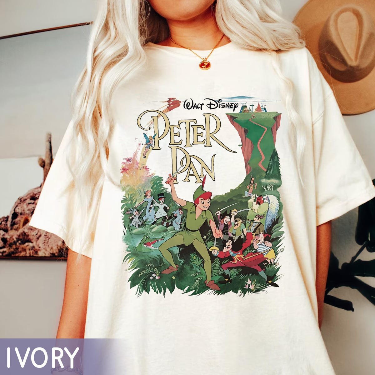 Disney Peter Pan Vintage Shirt Captain Hook Tinkerbell Graphic Tee