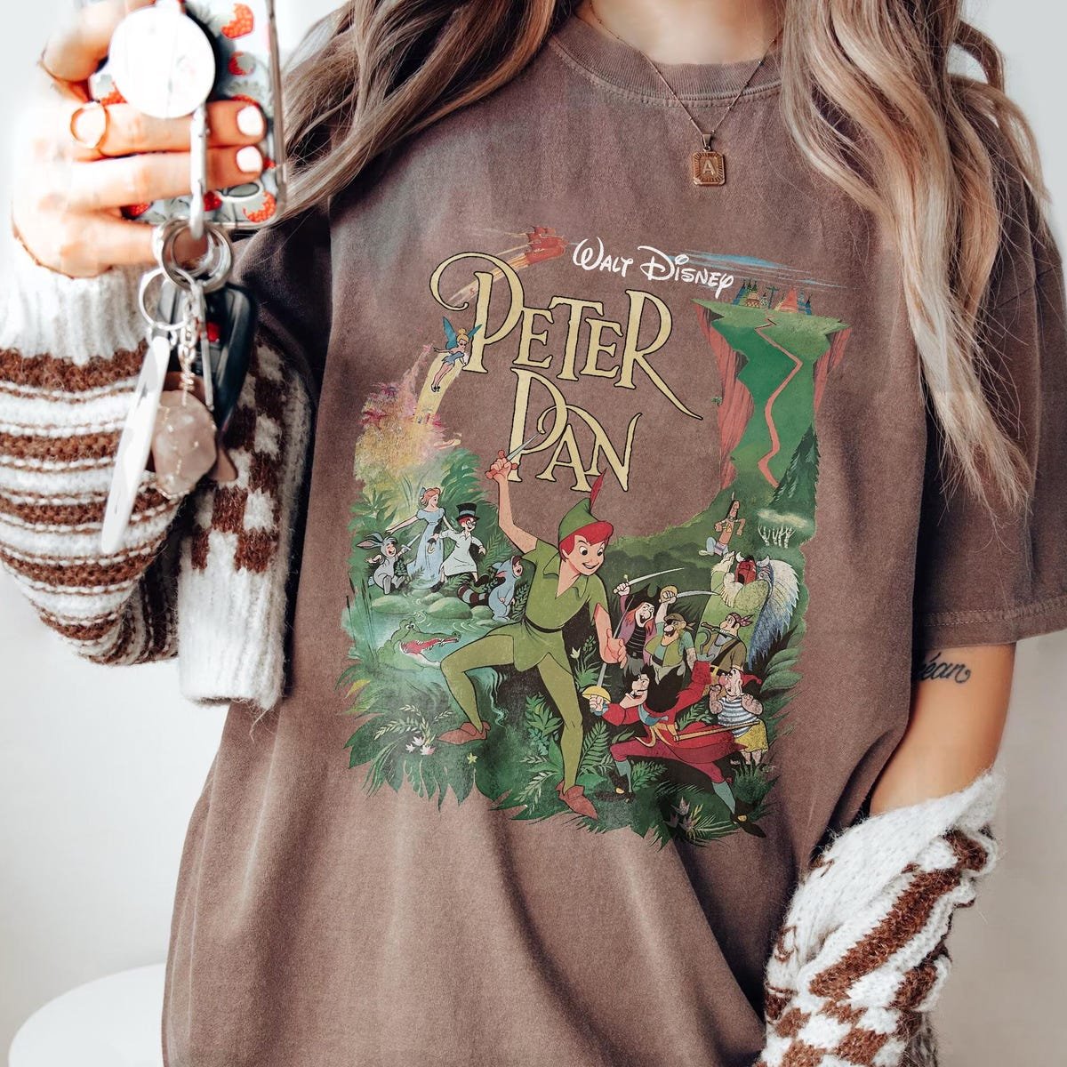 Disney Peter Pan Vintage Shirt Captain Hook Tinkerbell Graphic Tee