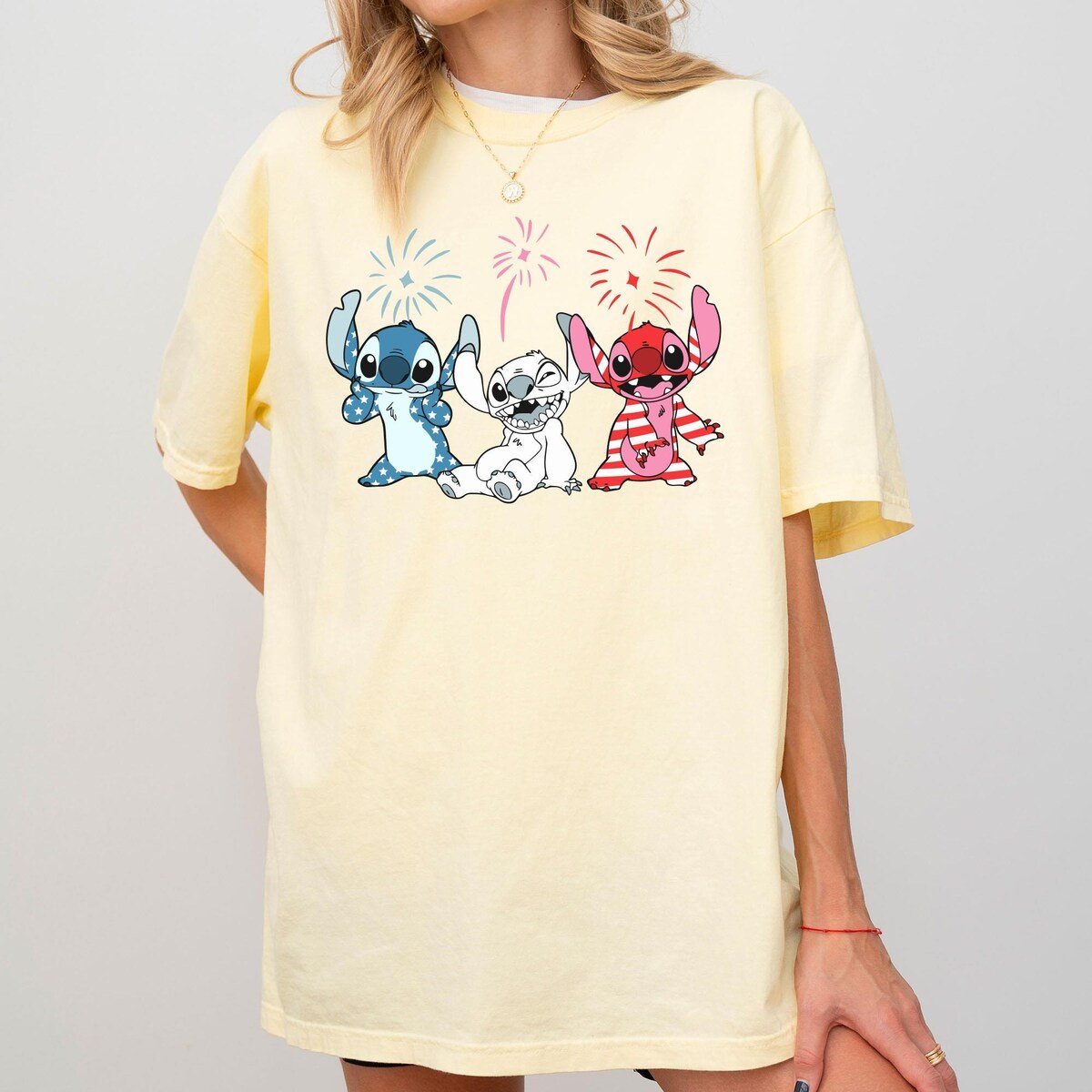 Disney Stitch 4th of July Shirt Patriotic USA Flag Independence Day Tee
