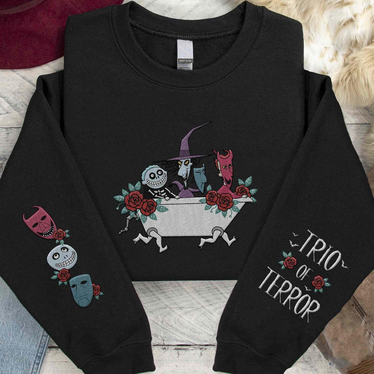 Disney Trio of Terror Sweatshirt Nightmare Before Christmas Embroidery