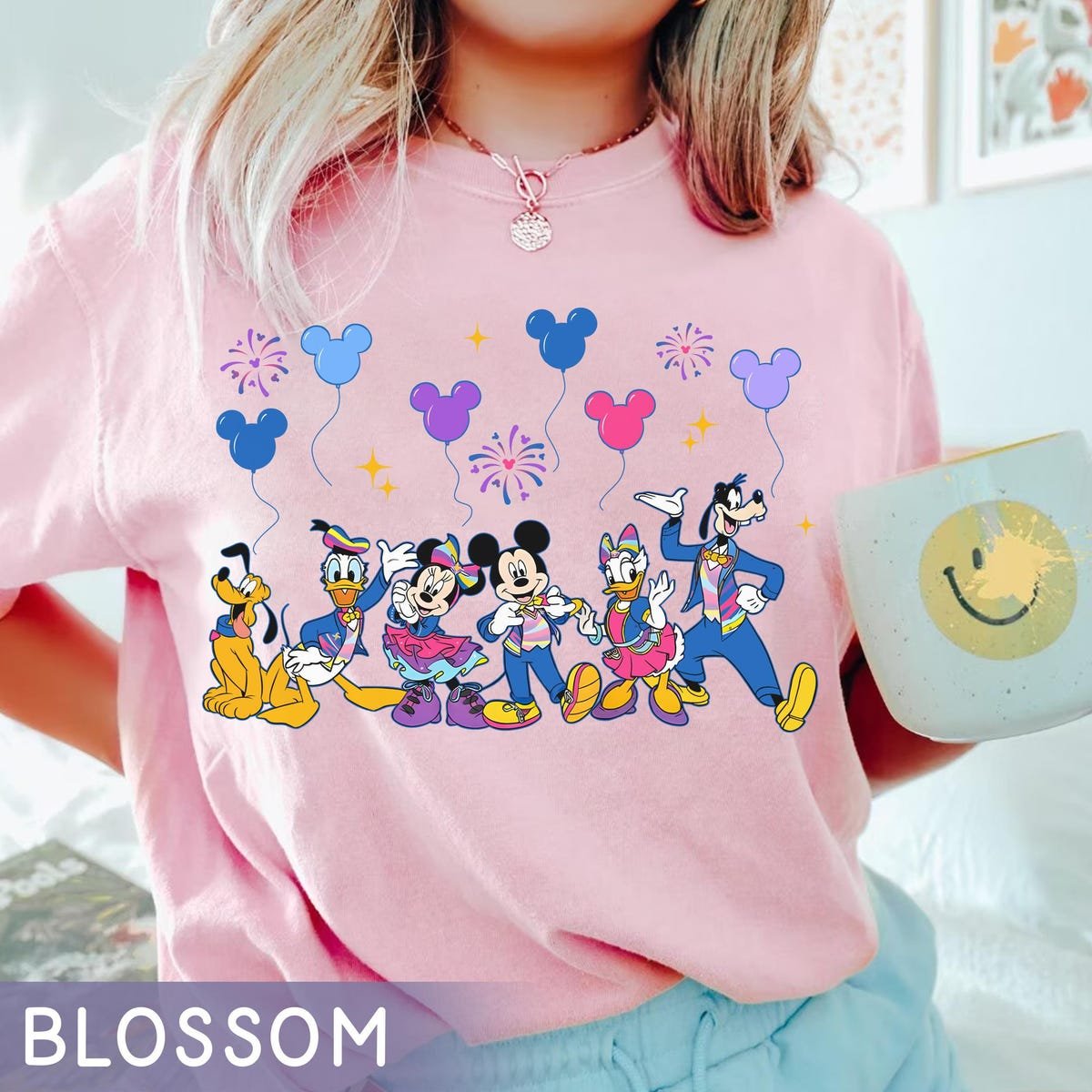 Disneyland 70th Anniversary Mickey Mouse Balloon Shirt Family Trip 2025