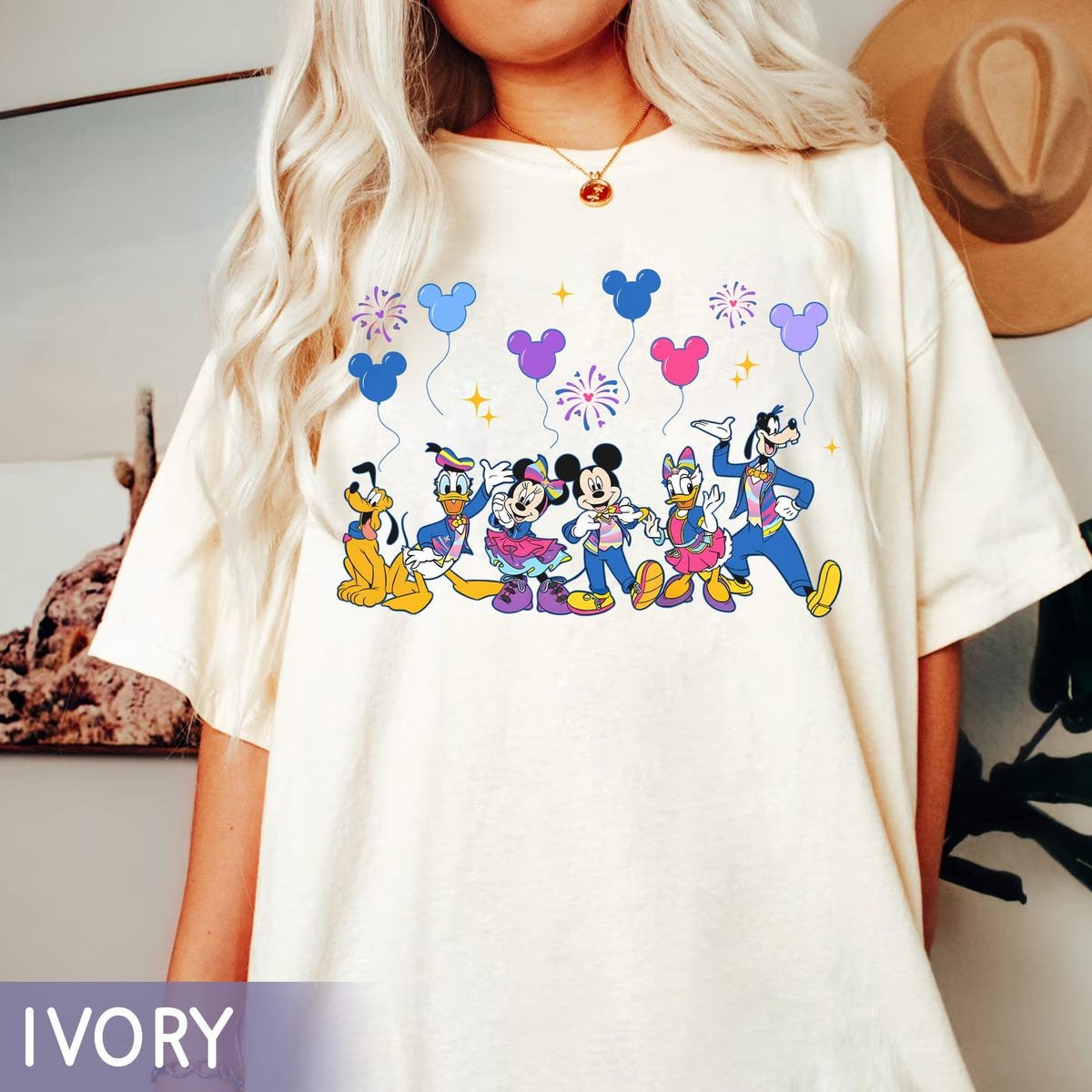 Disneyland 70th Anniversary Mickey Mouse Balloon Shirt Family Trip 2025