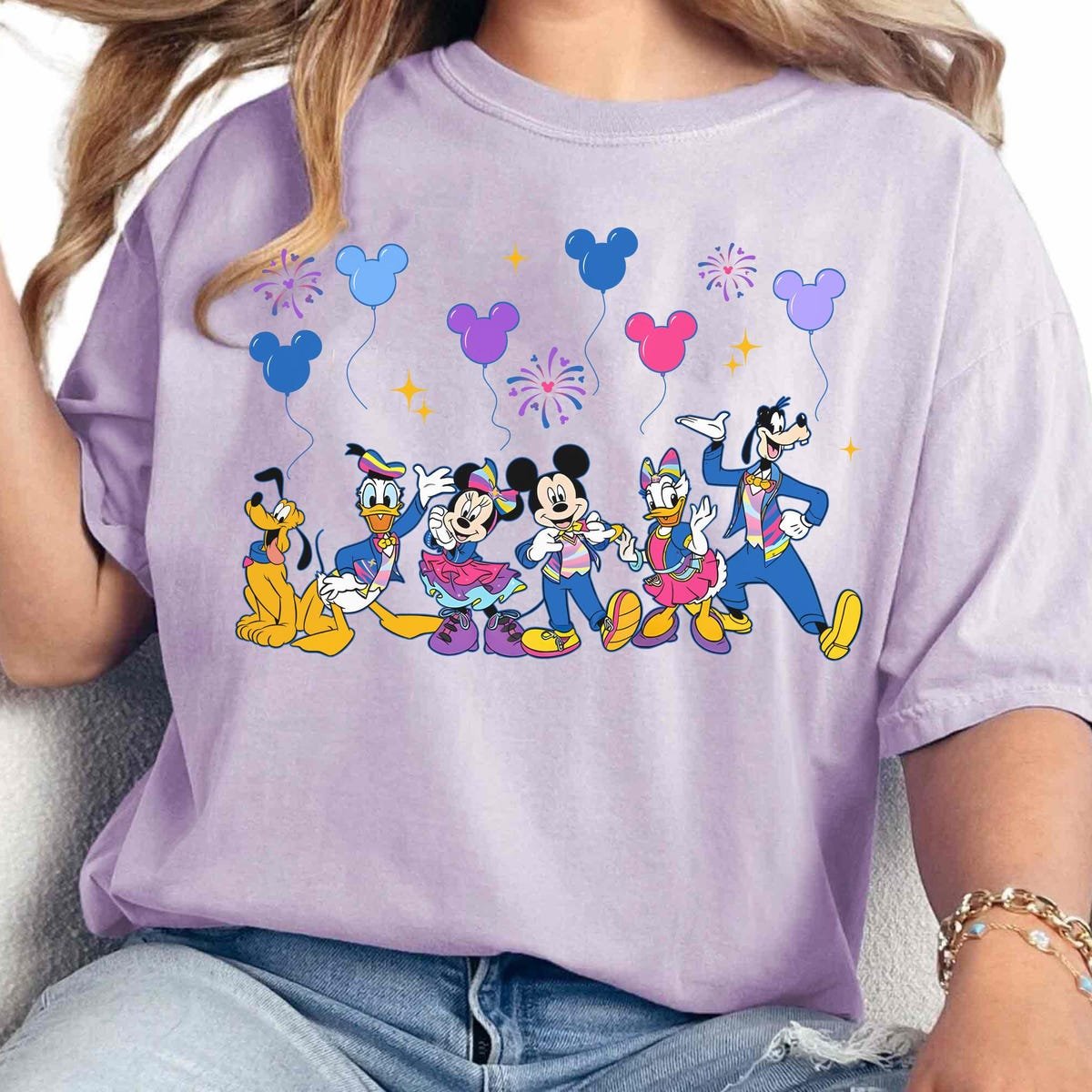 Disneyland 70th Anniversary Mickey Mouse Balloon Shirt Family Trip 2025