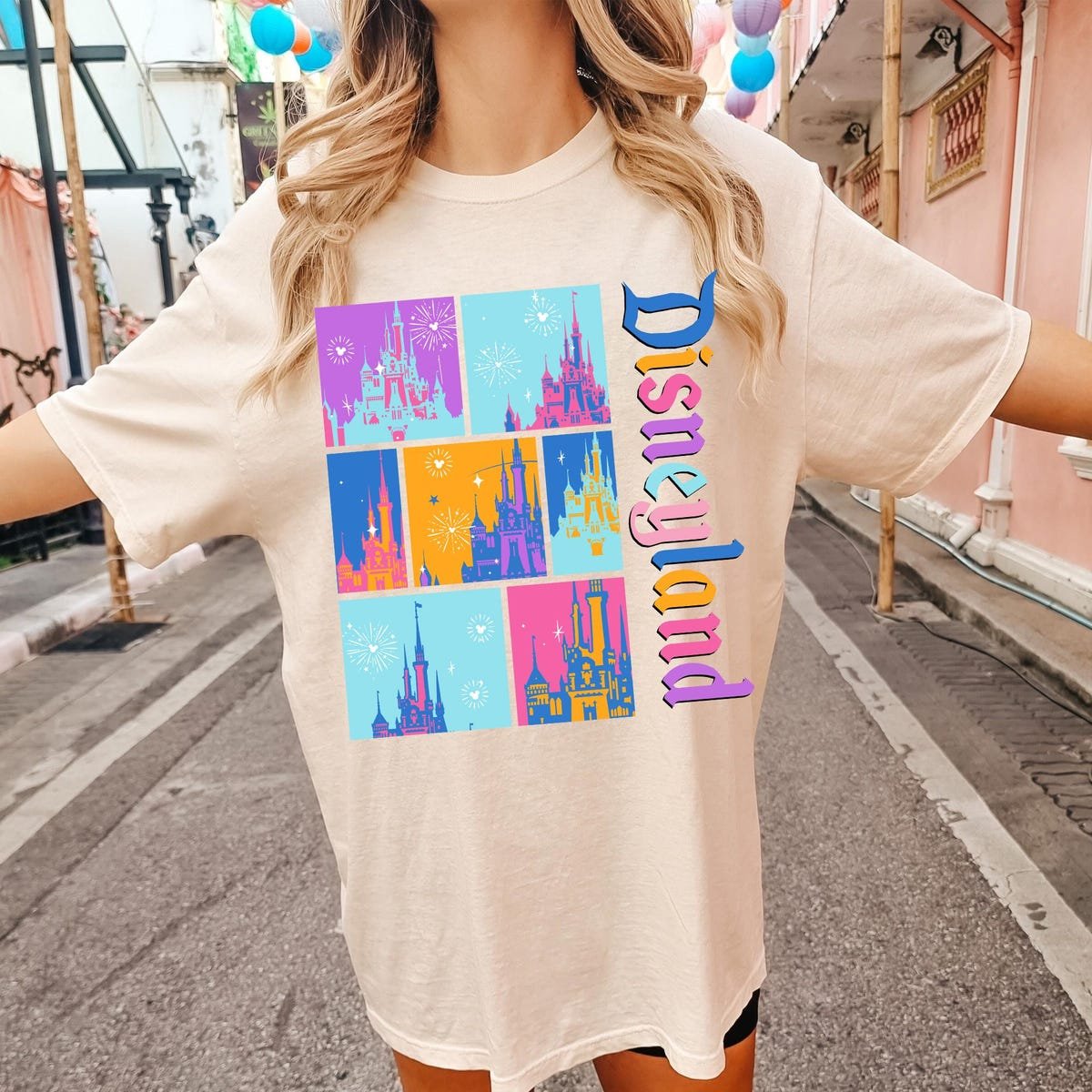 Disneyland 70th Anniversary Shirt Sleeping Castle Pop Art Tee