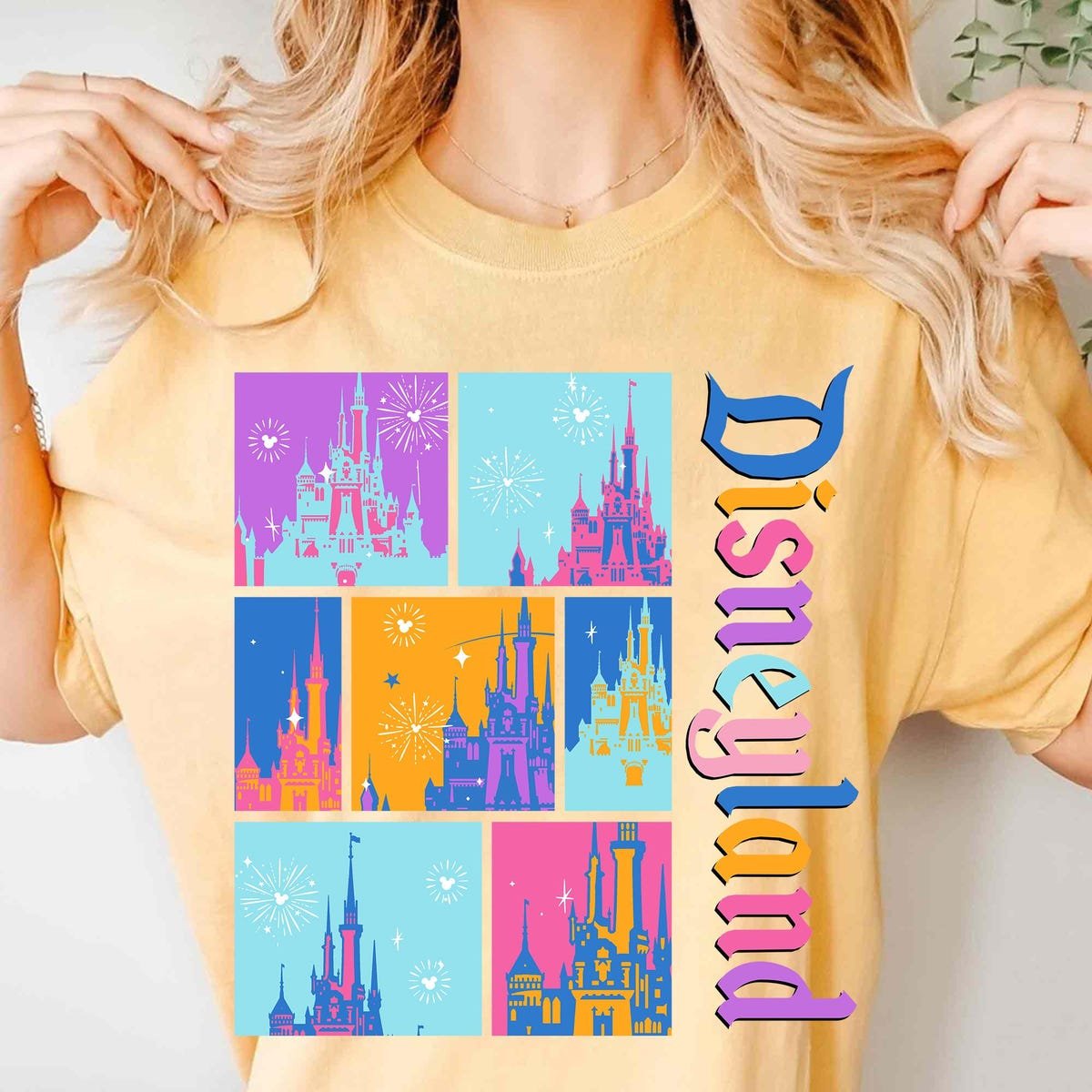 Disneyland 70th Anniversary Shirt Sleeping Castle Pop Art Tee