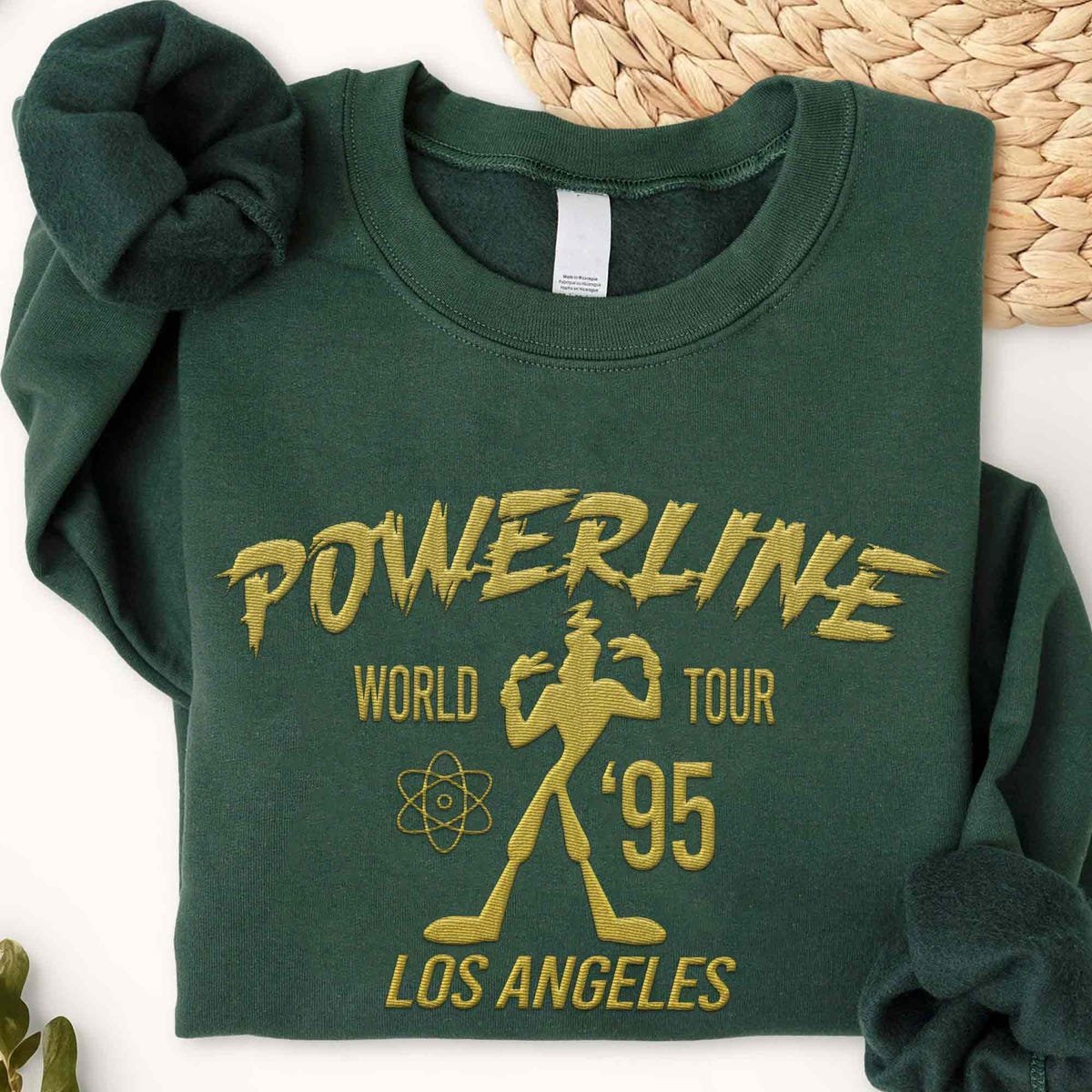 Embroidered Disney Goofy Movie Sweatshirt Retro Concert Crewneck