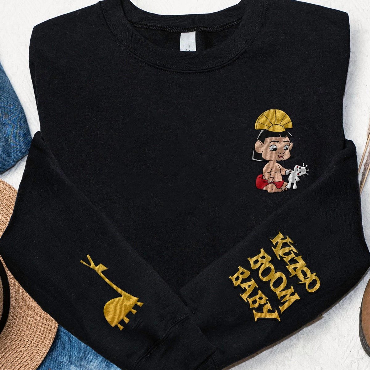 Embroidered Kuzco Boom Baby Sweatshirt Emperor's New Groove Crewneck