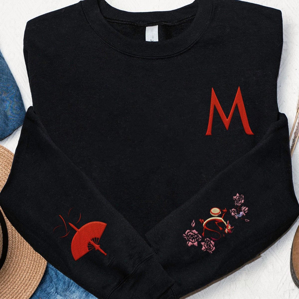 Embroidered Mulan Sweatshirt Disney Princess Pullover 2025