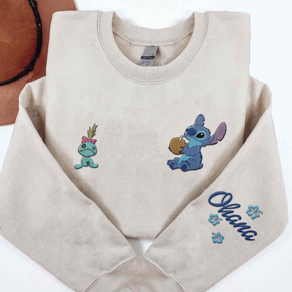 Embroidered Stitch Sweatshirt Disney Ohana Family Pullover 2025