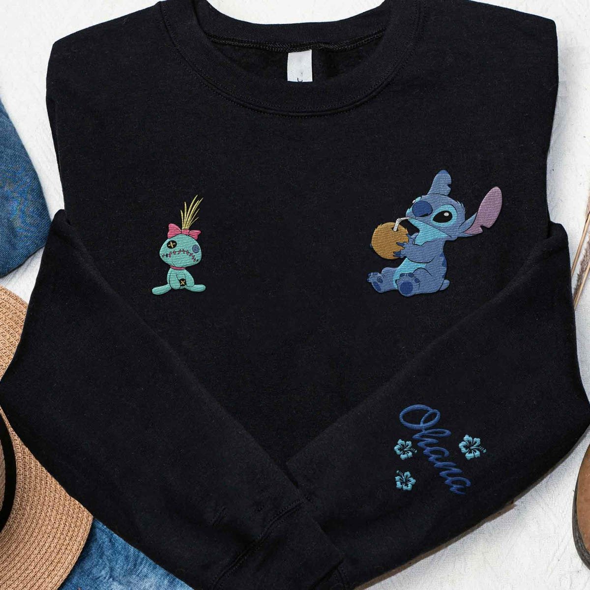 Embroidered Stitch Sweatshirt Disney Ohana Family Pullover 2025