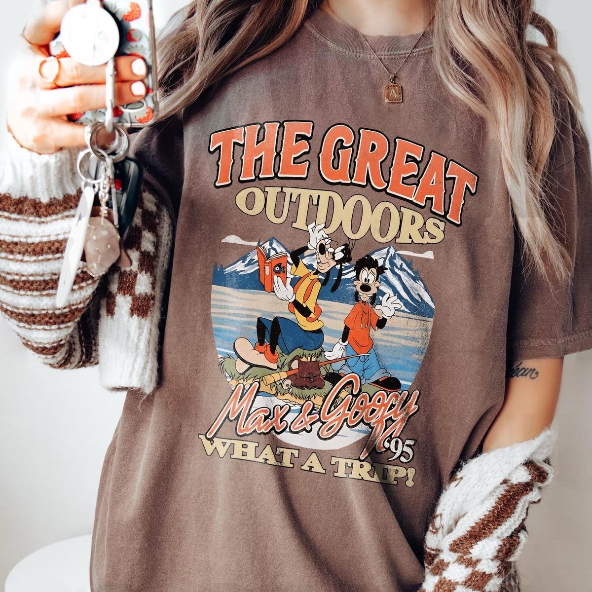 Goofy Movie Shirt Max & Goofy Outdoors 1995 Vintage Camping Tee