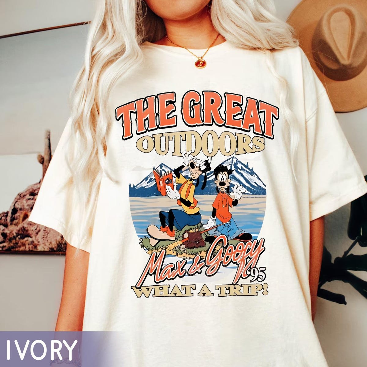 Goofy Movie Shirt Max & Goofy Outdoors 1995 Vintage Camping Tee