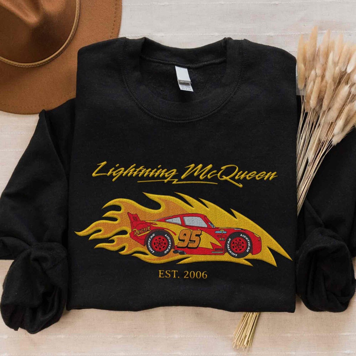 Lightning McQueen Sweatshirt Disney Cars 95 Crewneck Racing Fan Gift