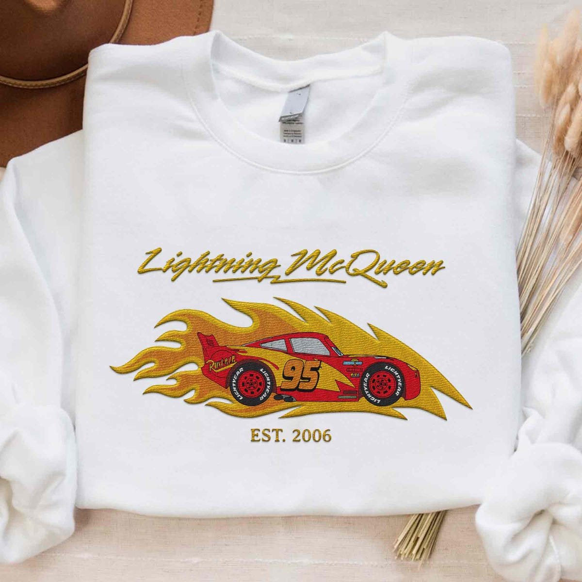 Lightning McQueen Sweatshirt Disney Cars 95 Crewneck Racing Fan Gift