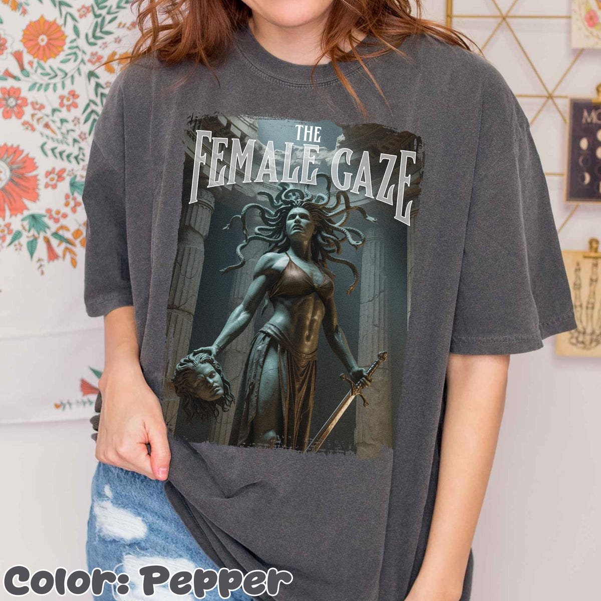 Medusa Shirt Female Empowerment Tee Perseus Graphic Feminist Top