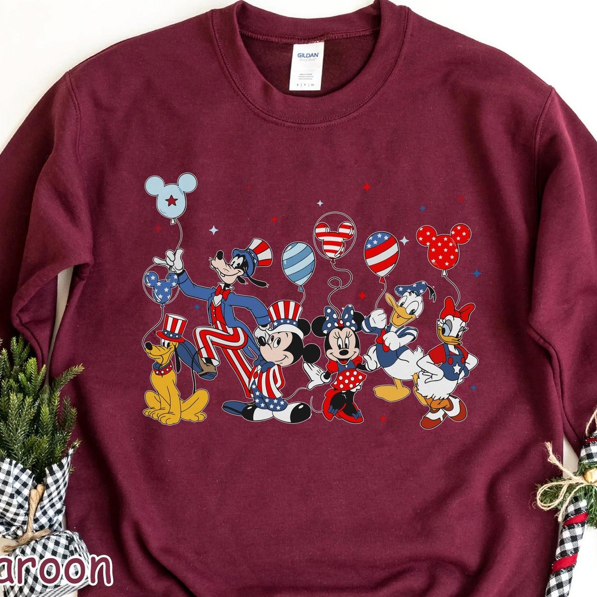 Mickey Friends Balloon Shirt Disney July 4th Independence Day 2024 T-shirt