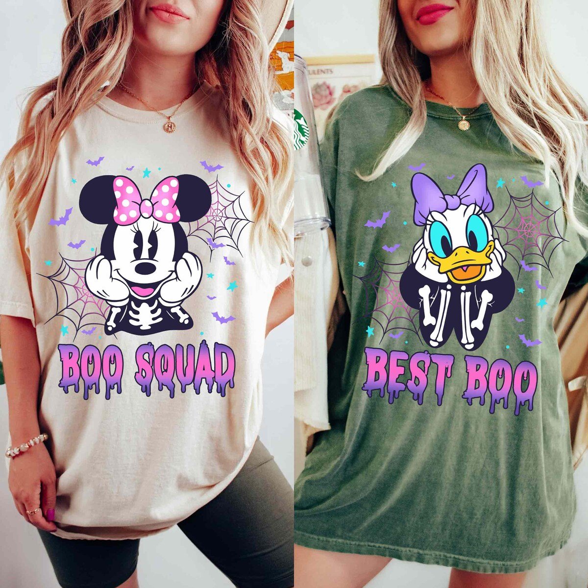 Minnie Daisy Skeleton Halloween Shirt Disney Besties T-shirt