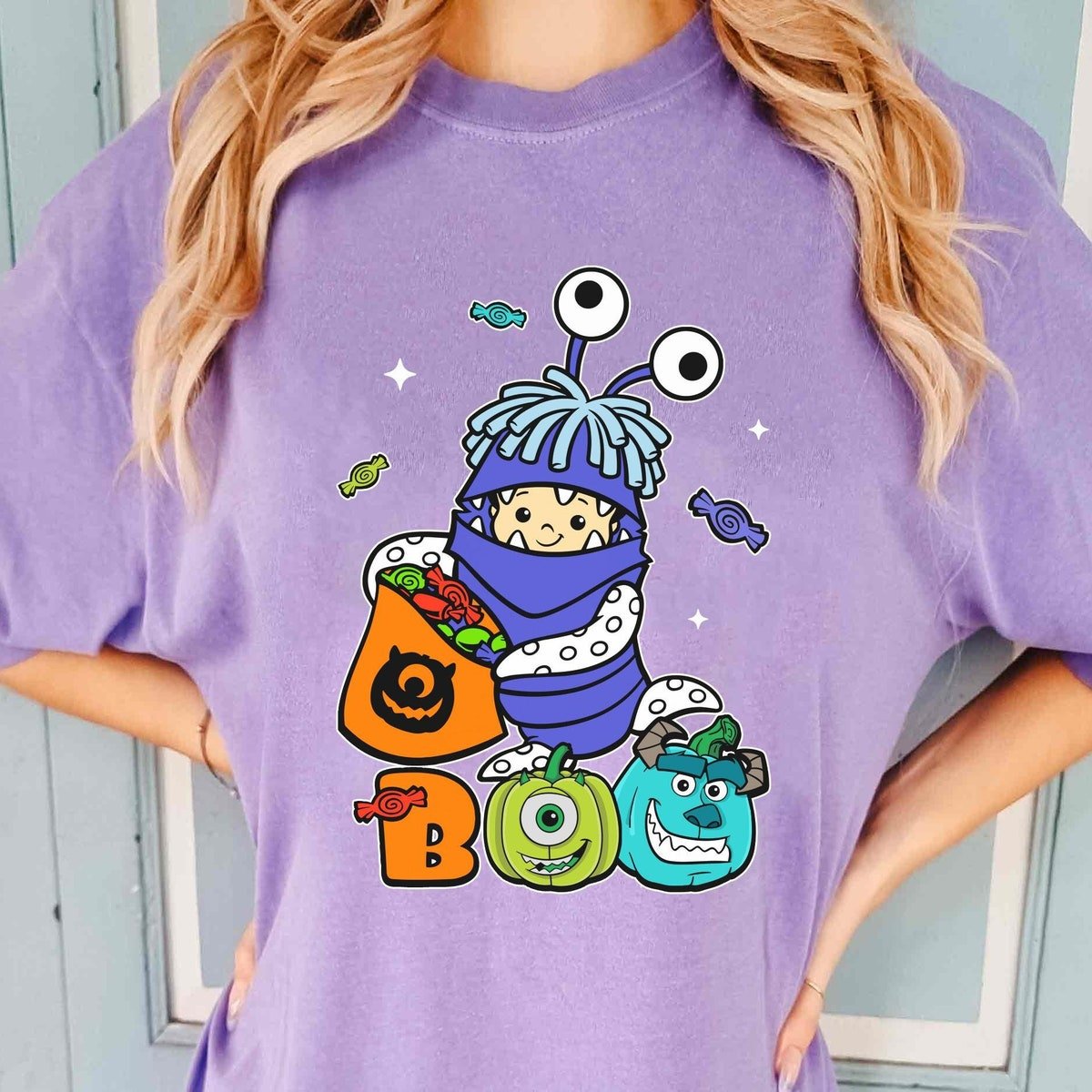 Monster Inc Halloween Costume Tee Mike Sulley Boo Disney Spooky Season