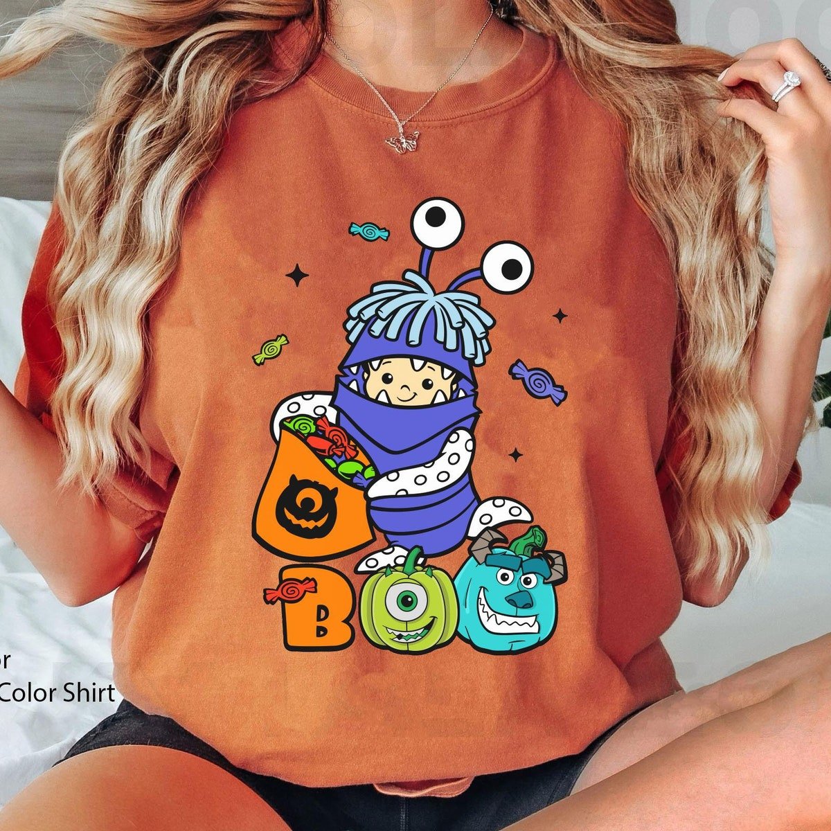 Monster Inc Halloween Costume Tee Mike Sulley Boo Disney Spooky Season