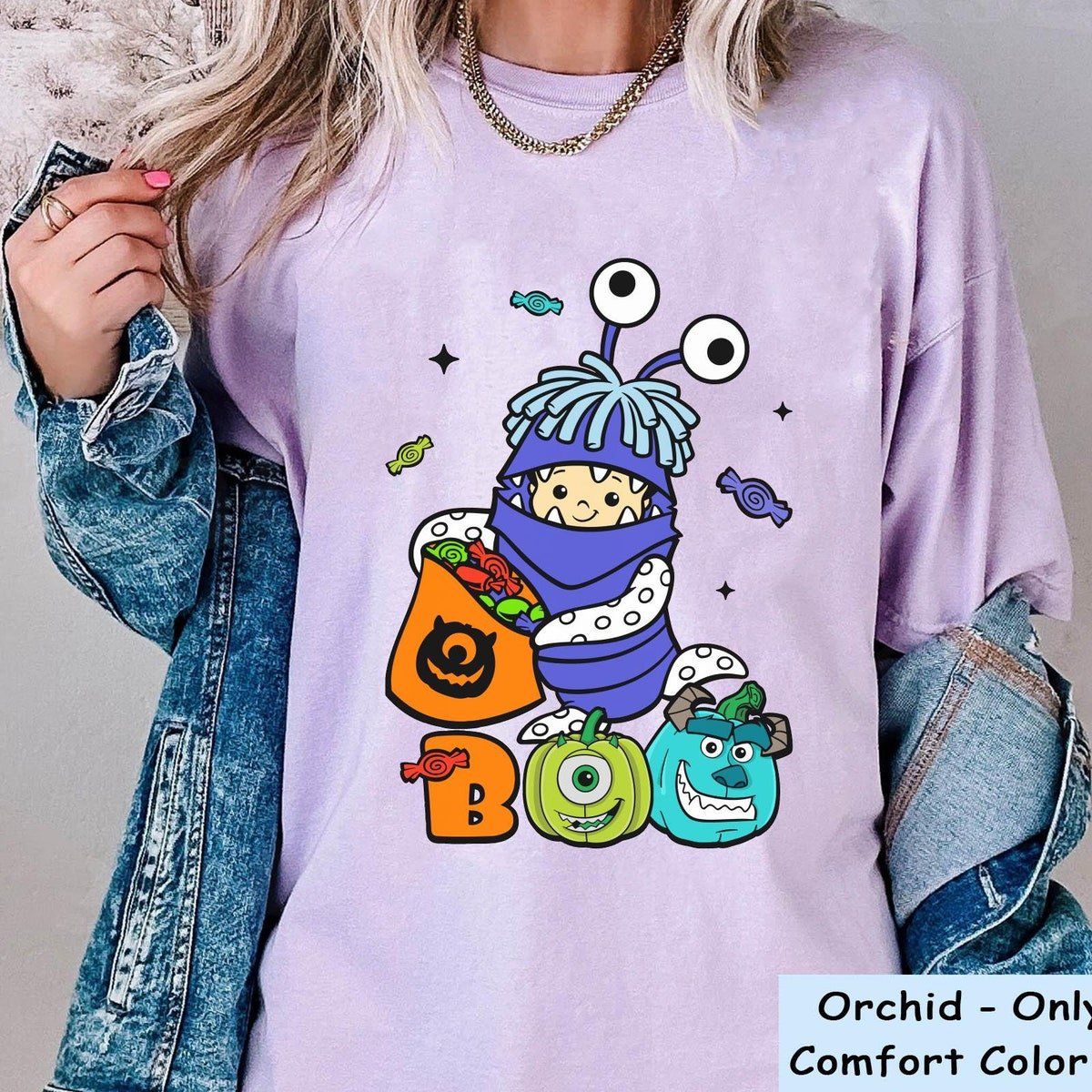 Monster Inc Halloween Costume Tee Mike Sulley Boo Disney Spooky Season