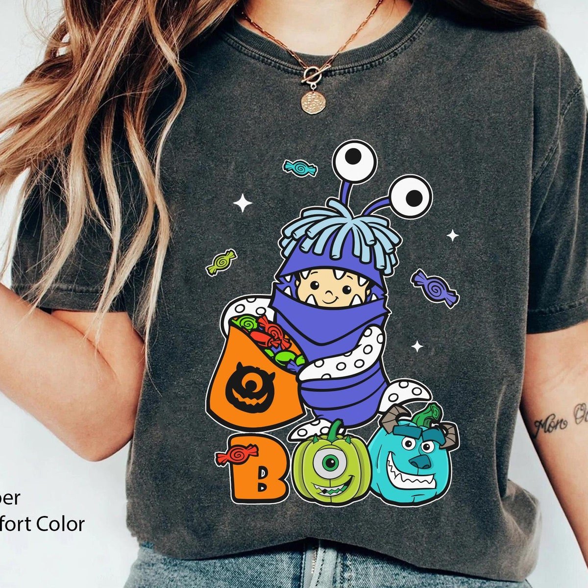 Monster Inc Halloween Costume Tee Mike Sulley Boo Disney Spooky Season