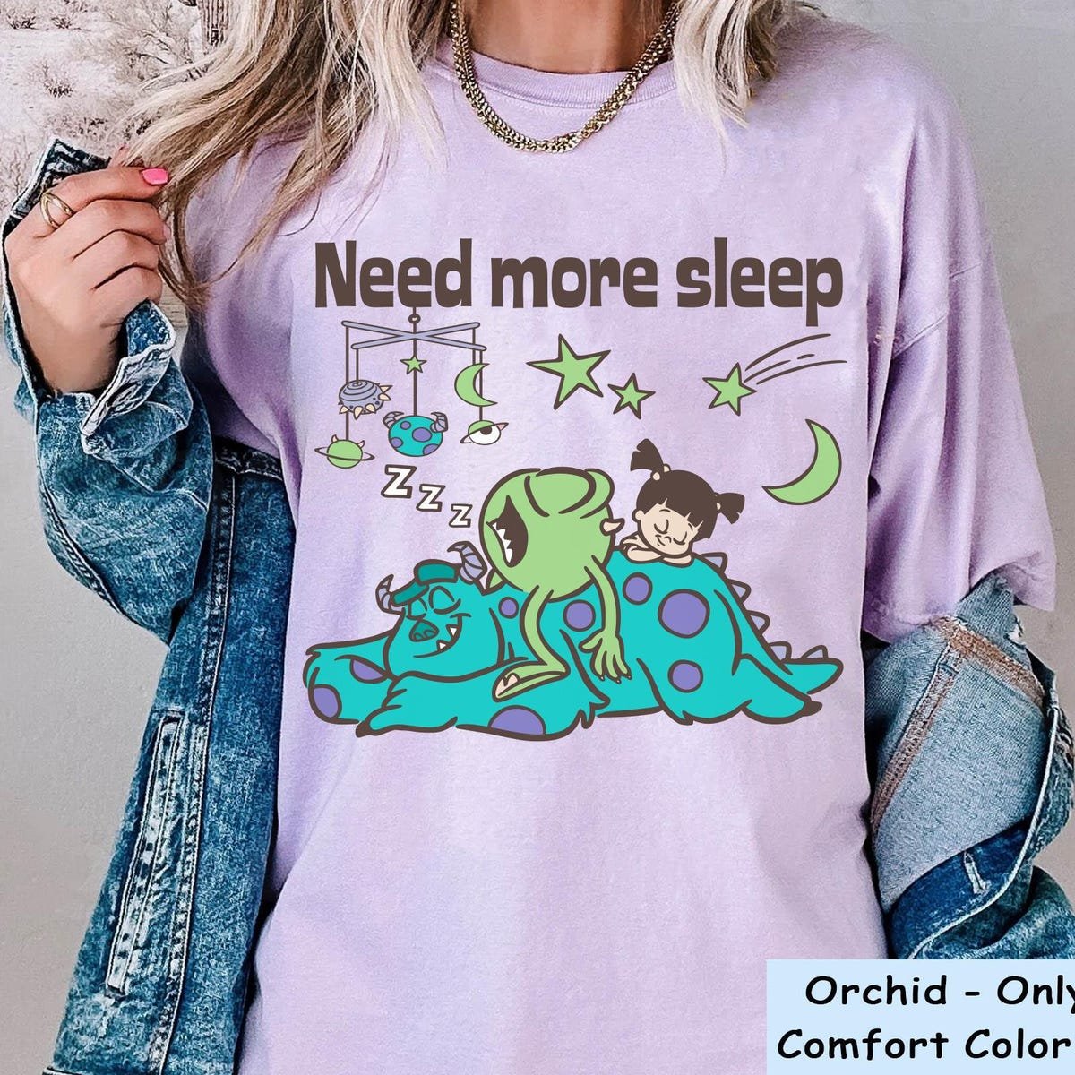 Monsters Inc Sulley Mike Boo Sleep Shirt Energy Saving Lazy Day Tee