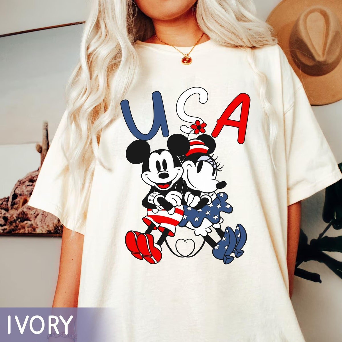Patriotic USA Disney Shirt Mickey Minnie 4th July Independence Day 2024