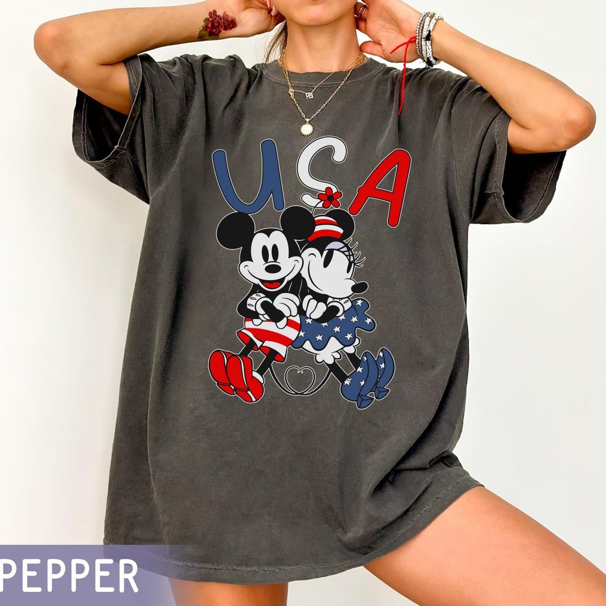 Patriotic USA Disney Shirt Mickey Minnie 4th July Independence Day 2024