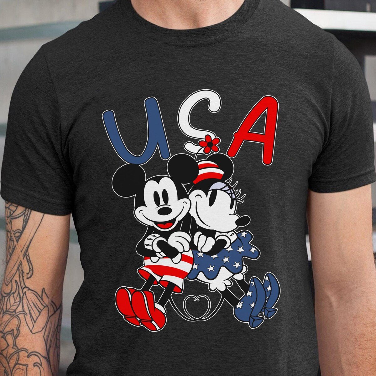 Patriotic USA Disney Shirt Mickey Minnie 4th July Independence Day 2024