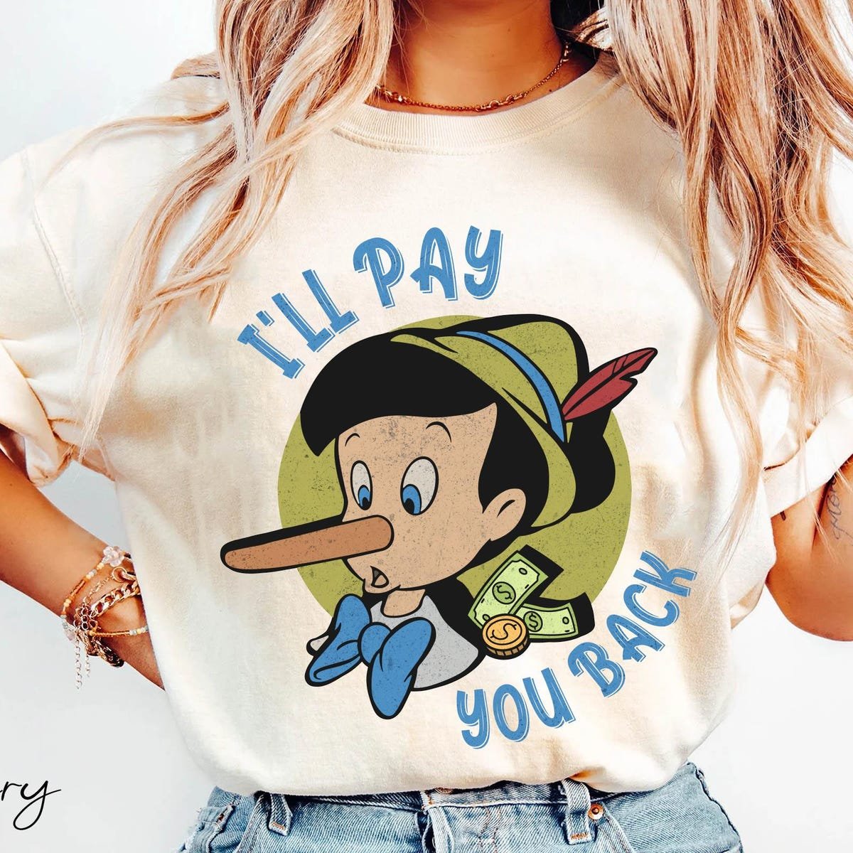 Pinocchio T-shirt Comfort Colors Vintage Disney Puppet Shirt