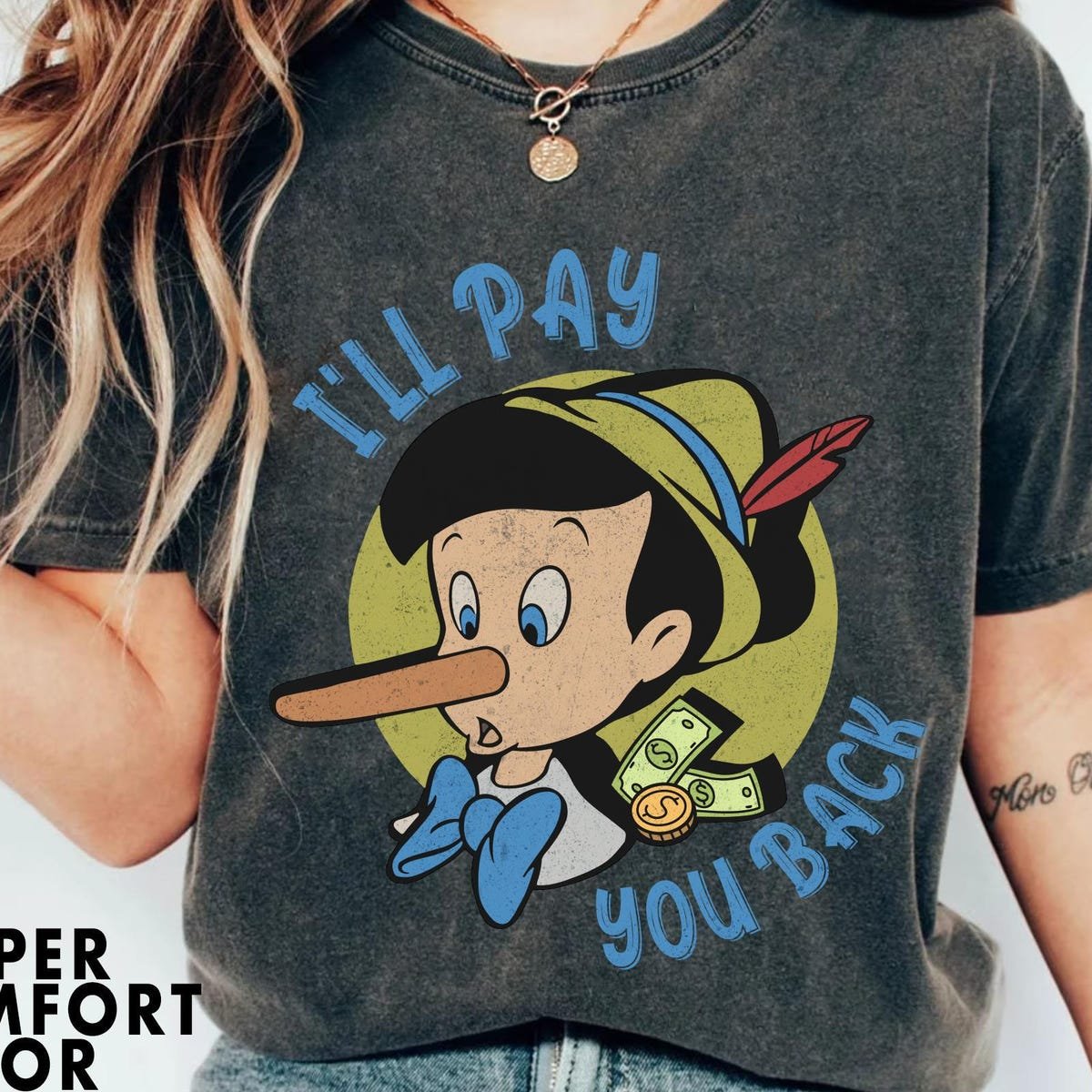Pinocchio T-shirt Comfort Colors Vintage Disney Puppet Shirt