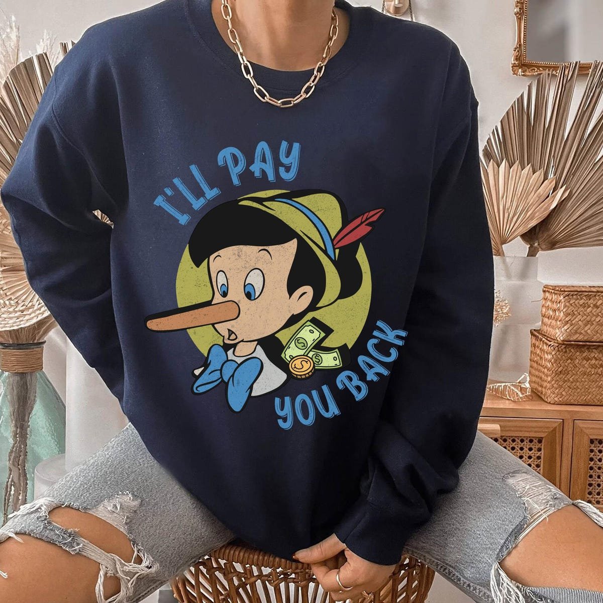 Pinocchio T-shirt Comfort Colors Vintage Disney Puppet Shirt