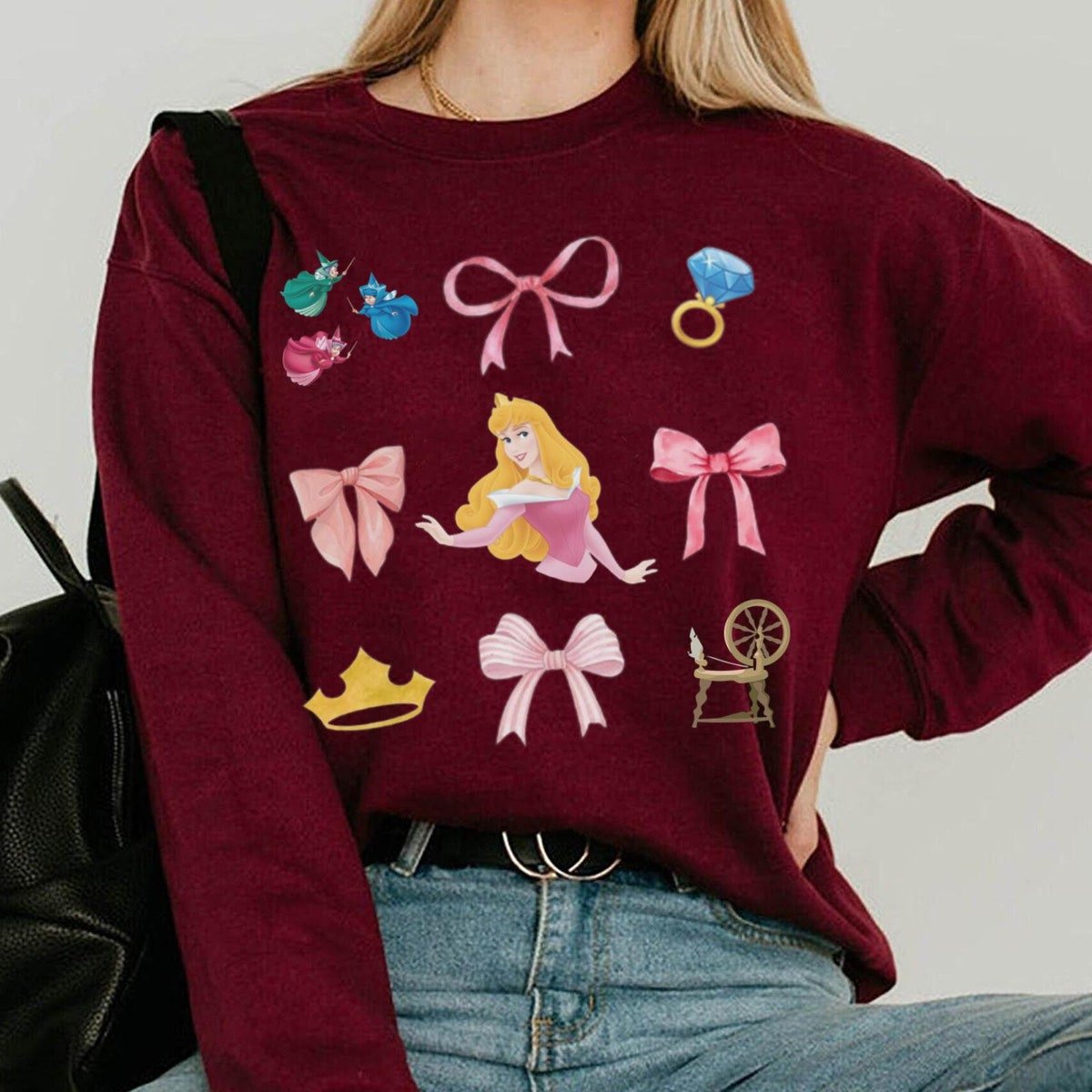 Retro Aurora Princess Bow Shirt Sleeping Beauty Disney Girls Trip