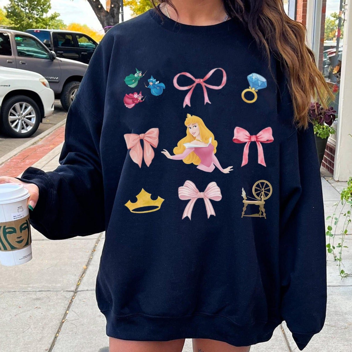 Retro Aurora Princess Bow Shirt Sleeping Beauty Disney Girls Trip