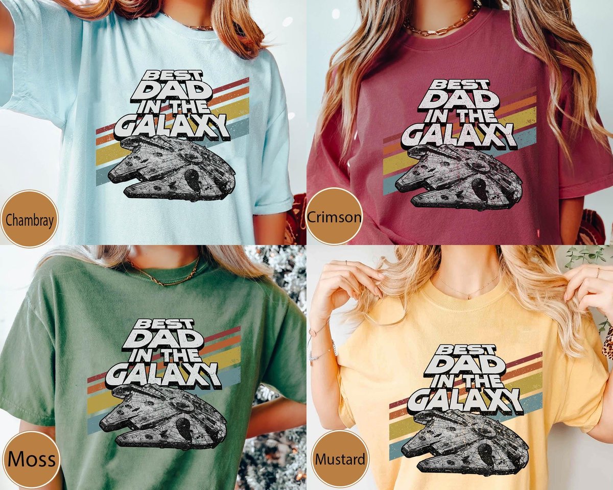 Retro Millennium Falcon Best Dad Shirt Star Wars Father's Day Gift