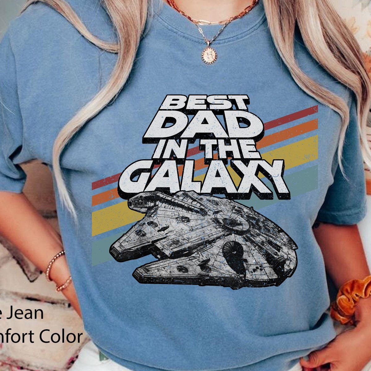 Retro Millennium Falcon Best Dad Shirt Star Wars Father's Day Gift