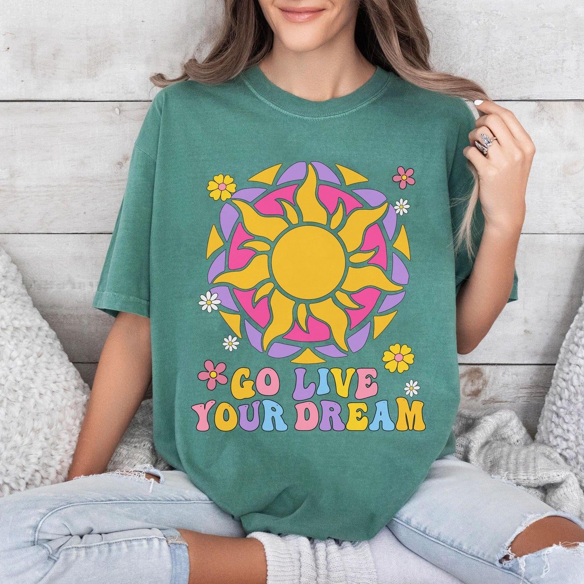 Retro Tangled Sun T-Shirt Rapunzel Princess Family Trip 2024