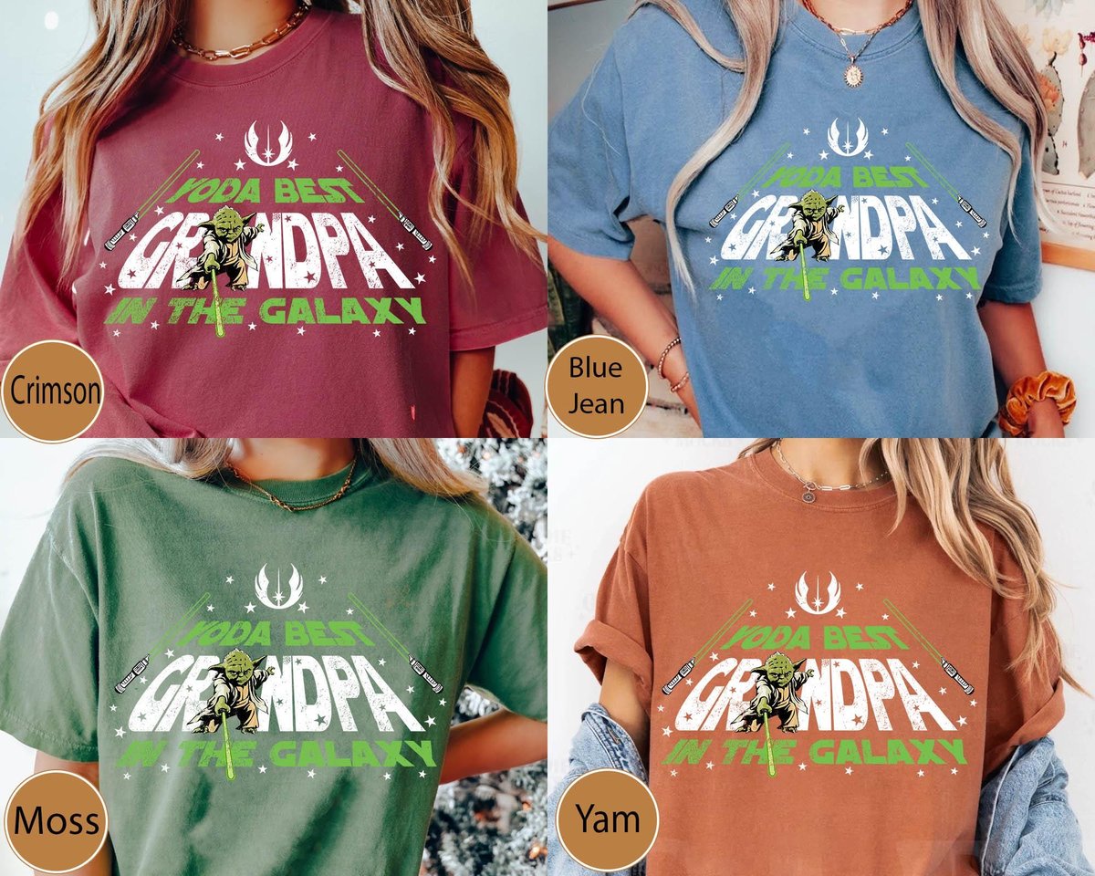 Retro Yoda Best Grandpa Shirt Star Wars Father's Day Gift