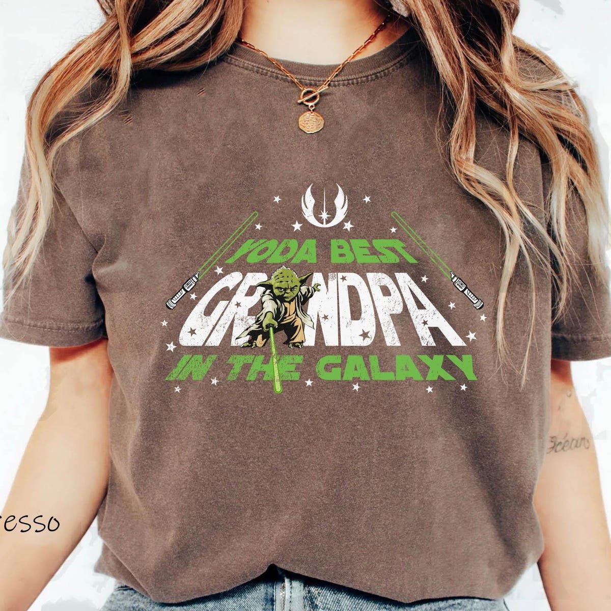 Retro Yoda Best Grandpa Shirt Star Wars Father's Day Gift