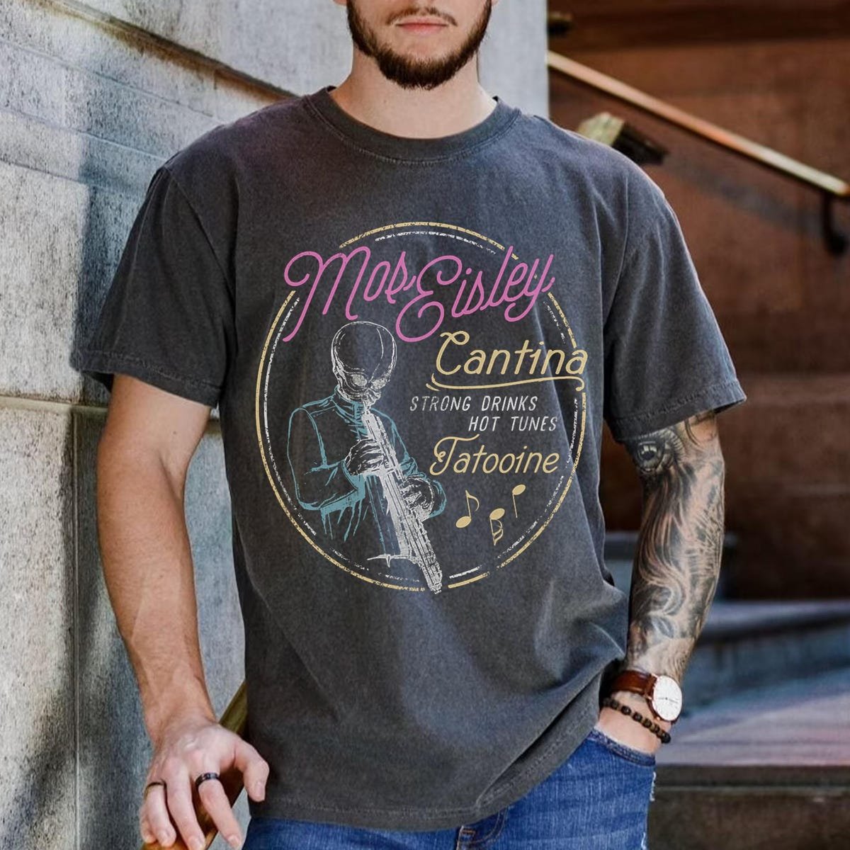 Star Wars Mos Eisley Cantina T-Shirt Tatooine Band Tee