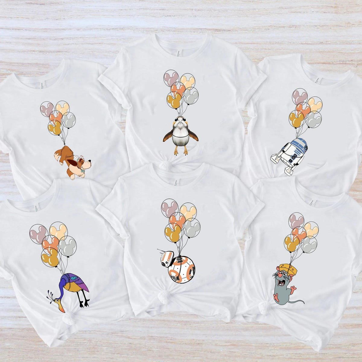 Star Wars Porg Mickey Balloon Shirt Disney Family Trip Tee