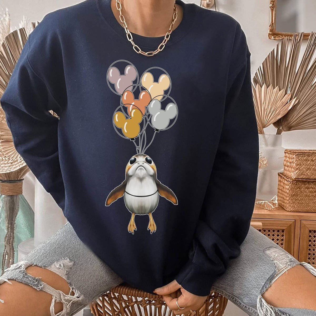Star Wars Porg Mickey Balloon Shirt Disney Family Trip Tee