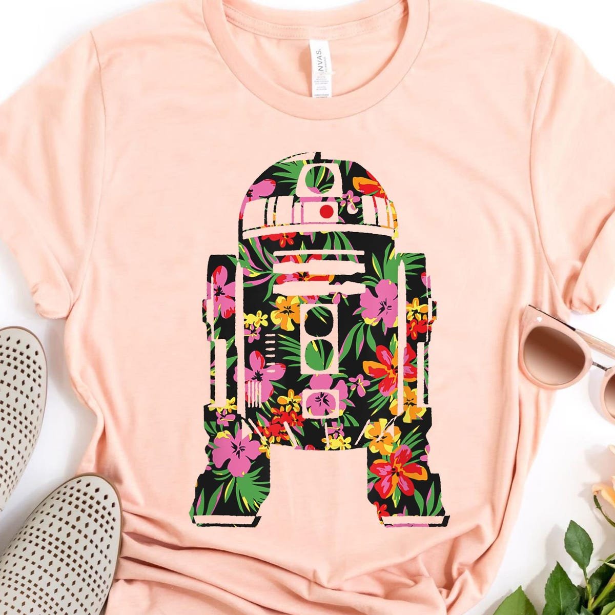 Star Wars R2-D2 Tropical Floral T-Shirt Summer Vibes