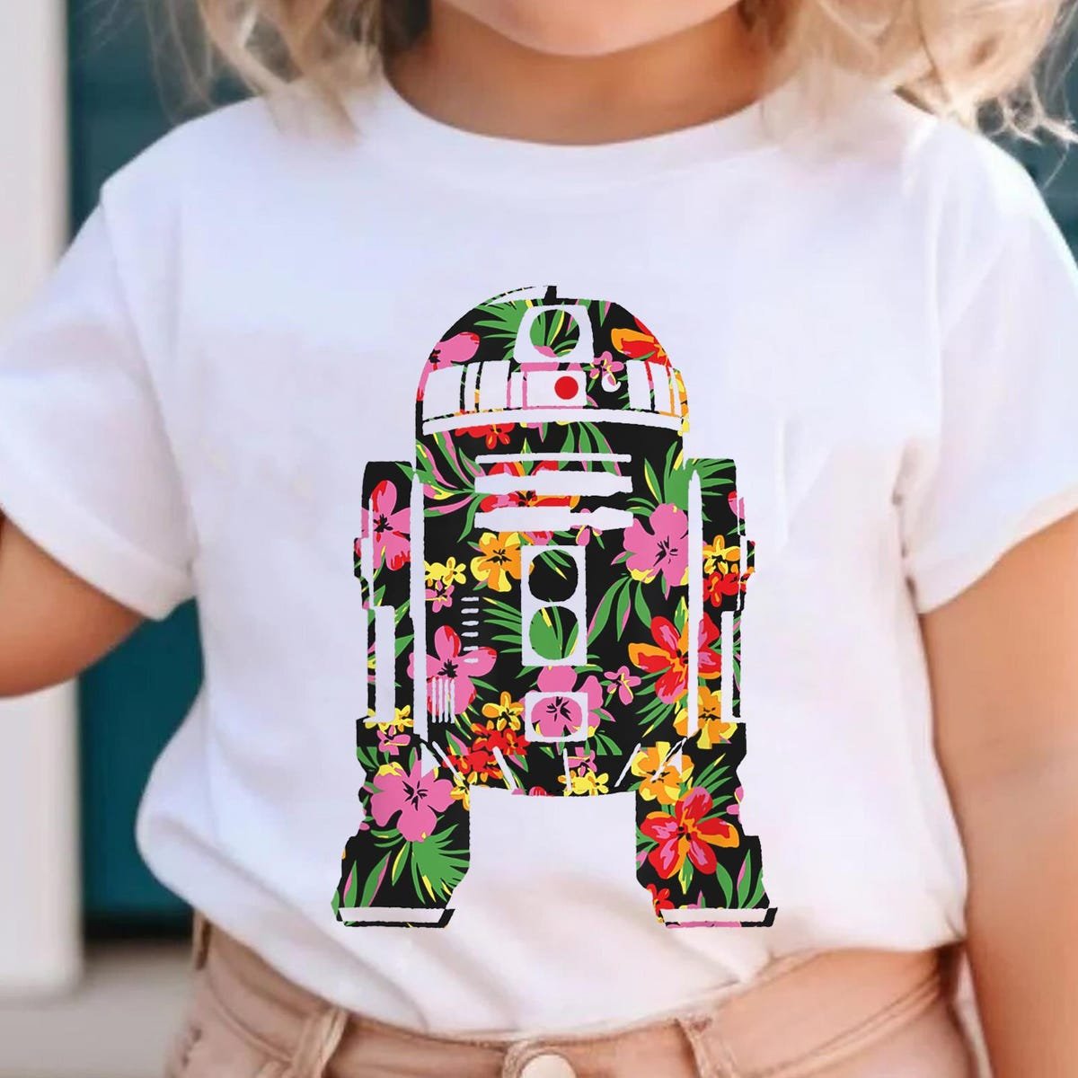 Star Wars R2-D2 Tropical Floral T-Shirt Summer Vibes