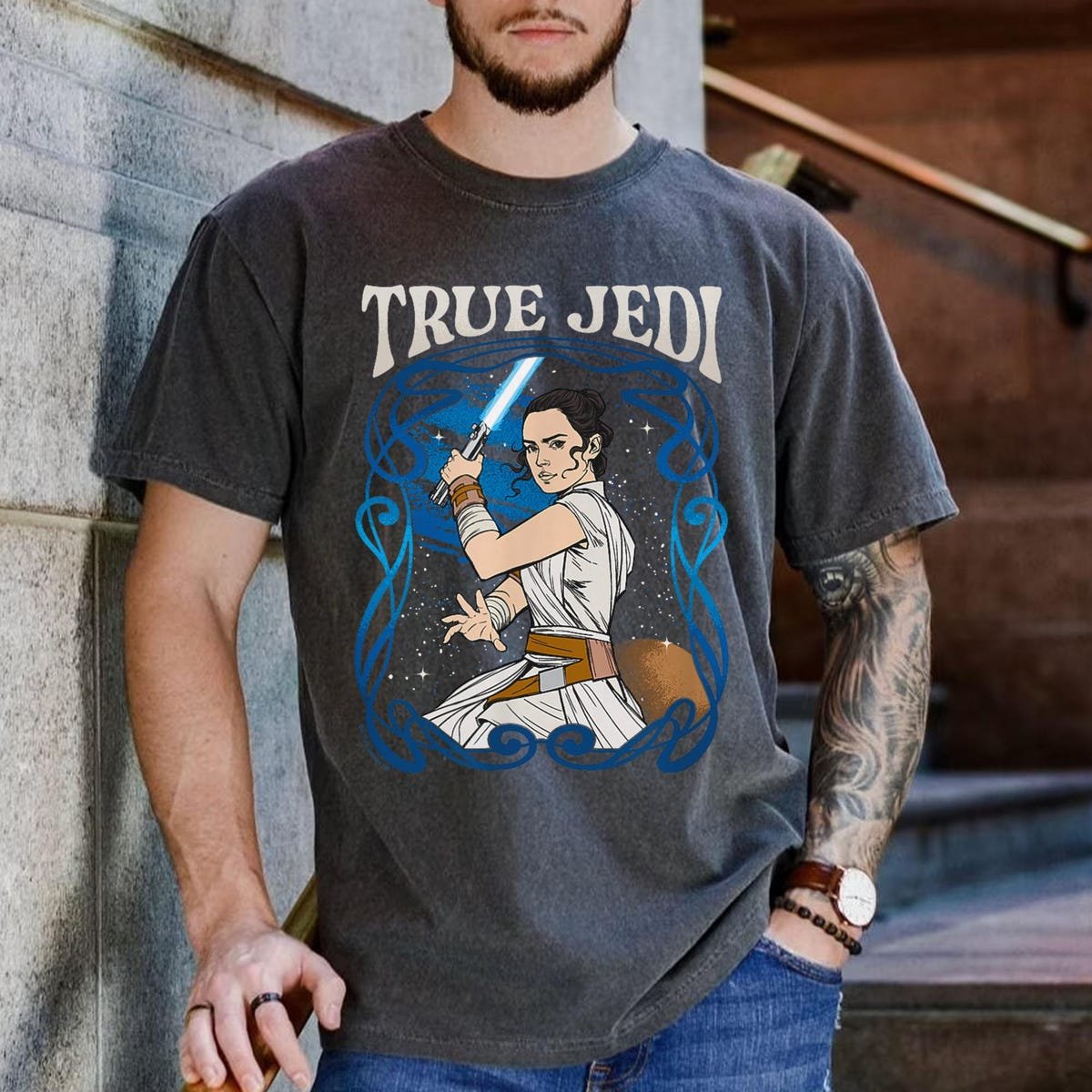 Star Wars Rey T-Shirt Art Nouveau Jedi Graphic May the Fourth Gift